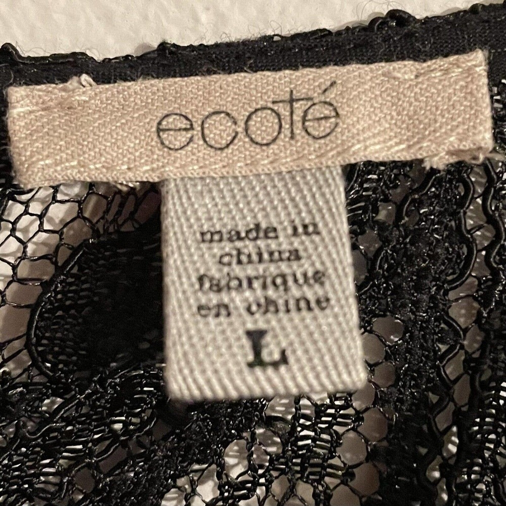 Urban Outfitters Ecote Womens Large Black Swing Dress Velvet Lace Studde… - Picture 5 of 7